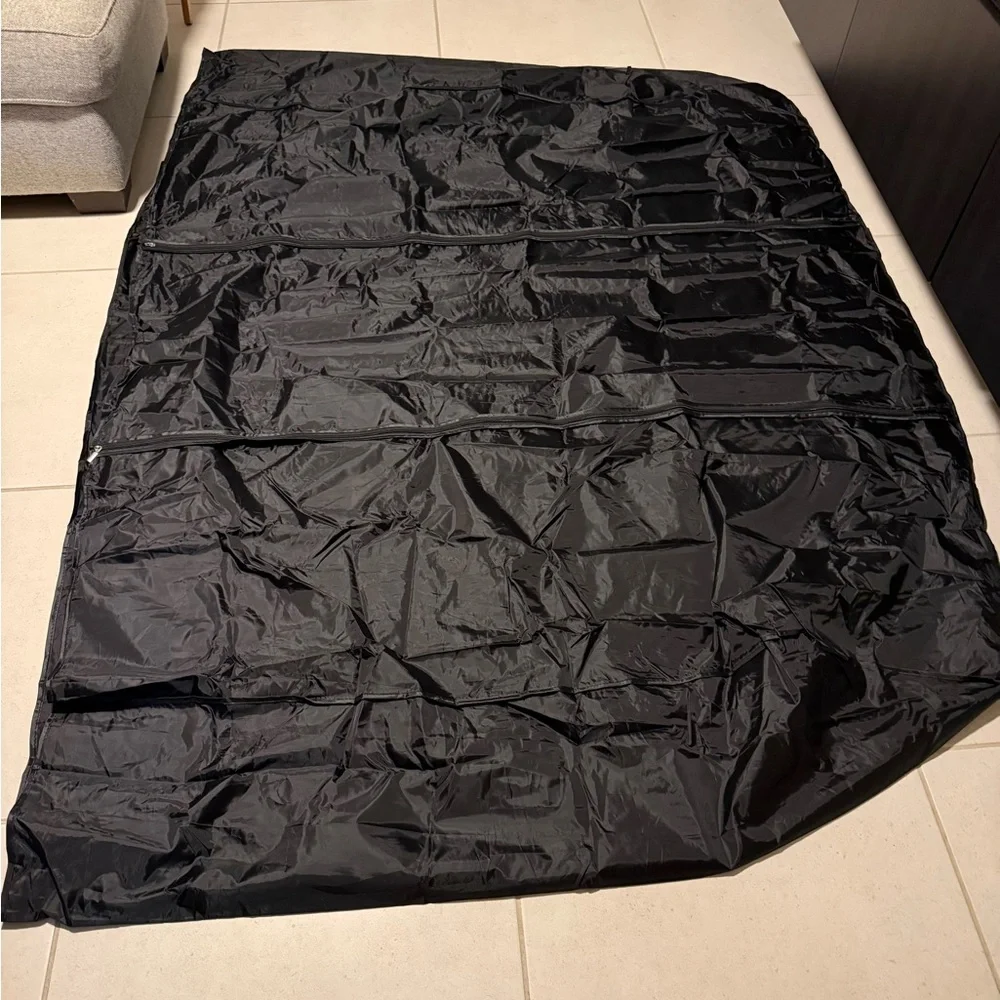 6 ft Large Black Clothes Rack Cover with Zippers